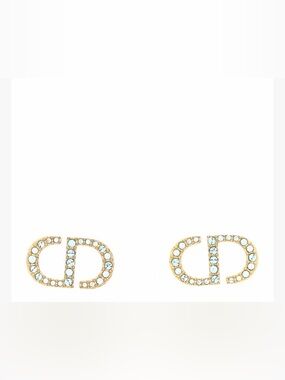 Christian Dior Crystal CD earrings in Blue and Gold